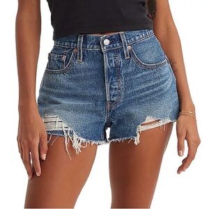 Levi's 501’s Original High Rise Classic Blue Denim Shorts